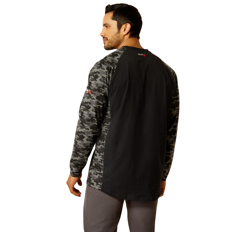 Ariat FR AC Stretch Camo Baseball T-Shirt