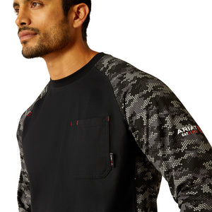 Ariat FR AC Stretch Camo Baseball T-Shirt