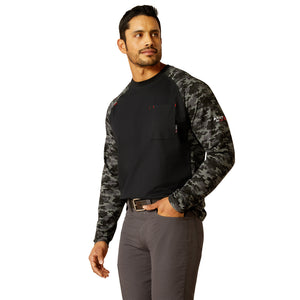 Ariat FR AC Stretch Camo Baseball T-Shirt